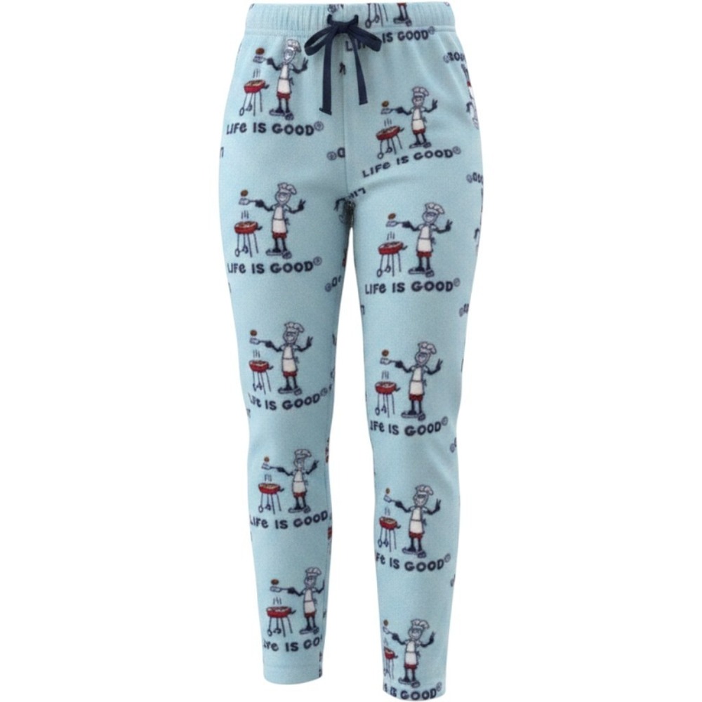Life is Good men's fleece lounge pants BBQ Jake graphic print loungewear Sz M